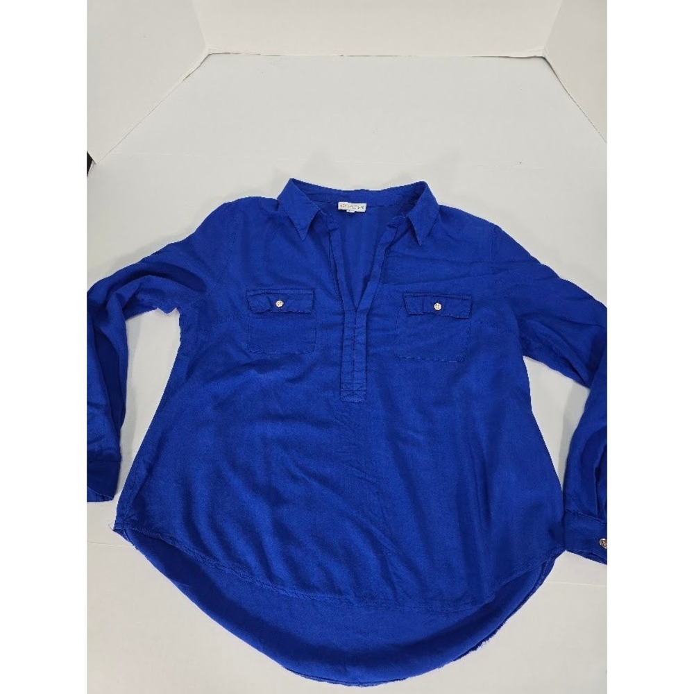 GUESS Blue Long Sleeve Pullover Shirt Ladies Medium Casual Top‎